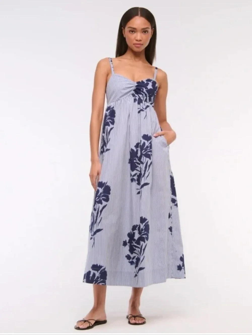 Abercrombie & Fitch Sweetheart Midi Dress